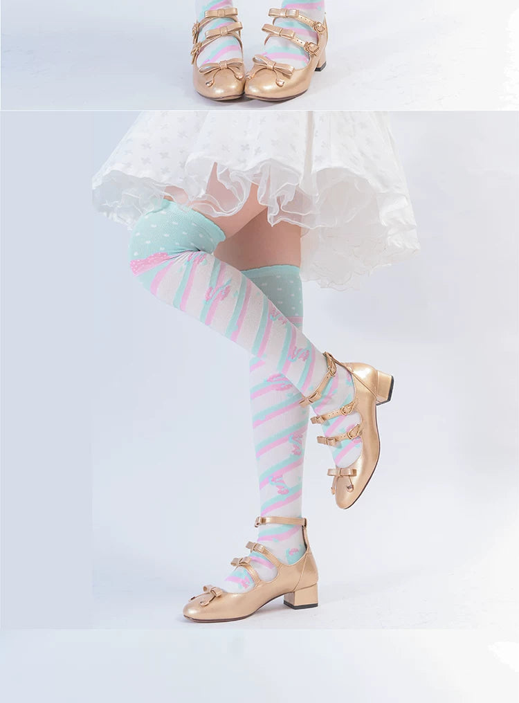roji roji - Little Candy - Over-the-Knee Socks with Narrow or Wide Stripes
