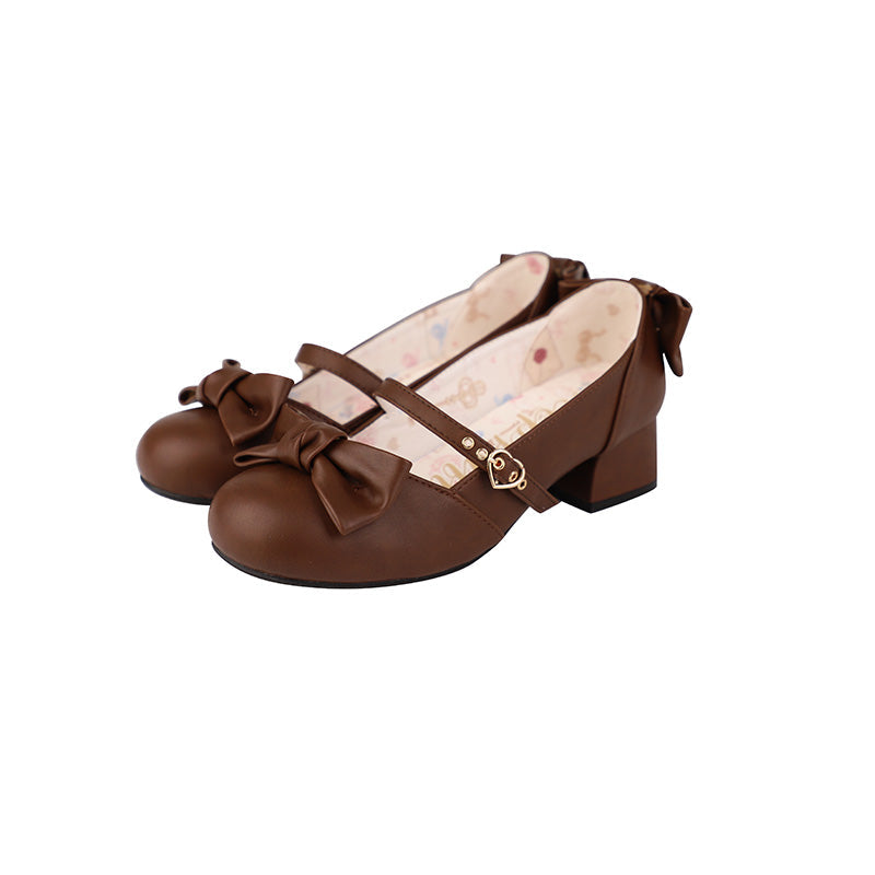 sheeppuff - Elegant Retro - Retro Lolita shoes with a square toe and heart-shaped buckle - product detail 10