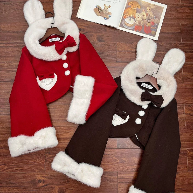 Christmas Peter Pan Collar Plush-Trim Lolita Cape — additional product view