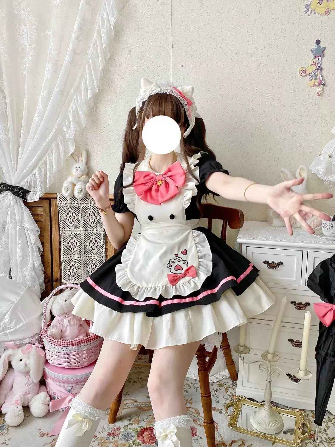 Sweetheart Dream Machine - Cat Café - OP Dress with a Ruffled Apron