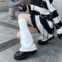 Milky white wide-leg sock covers, includes transparent non-slip elastic band / One Size