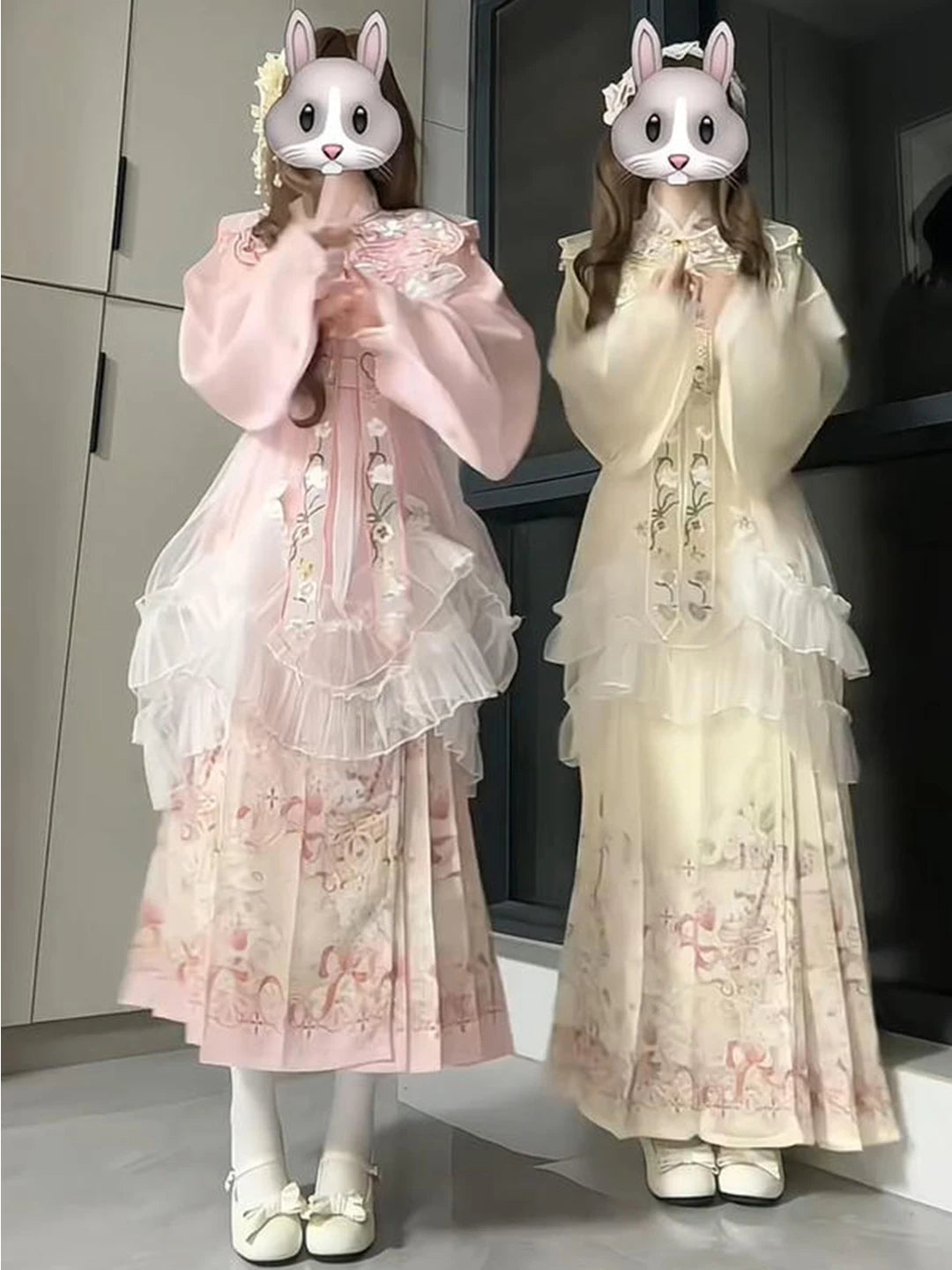 Creamy - Han-Yang Fusion - 8-Piece Lolita Set with Pipa Sleeves and Mamian Skirt