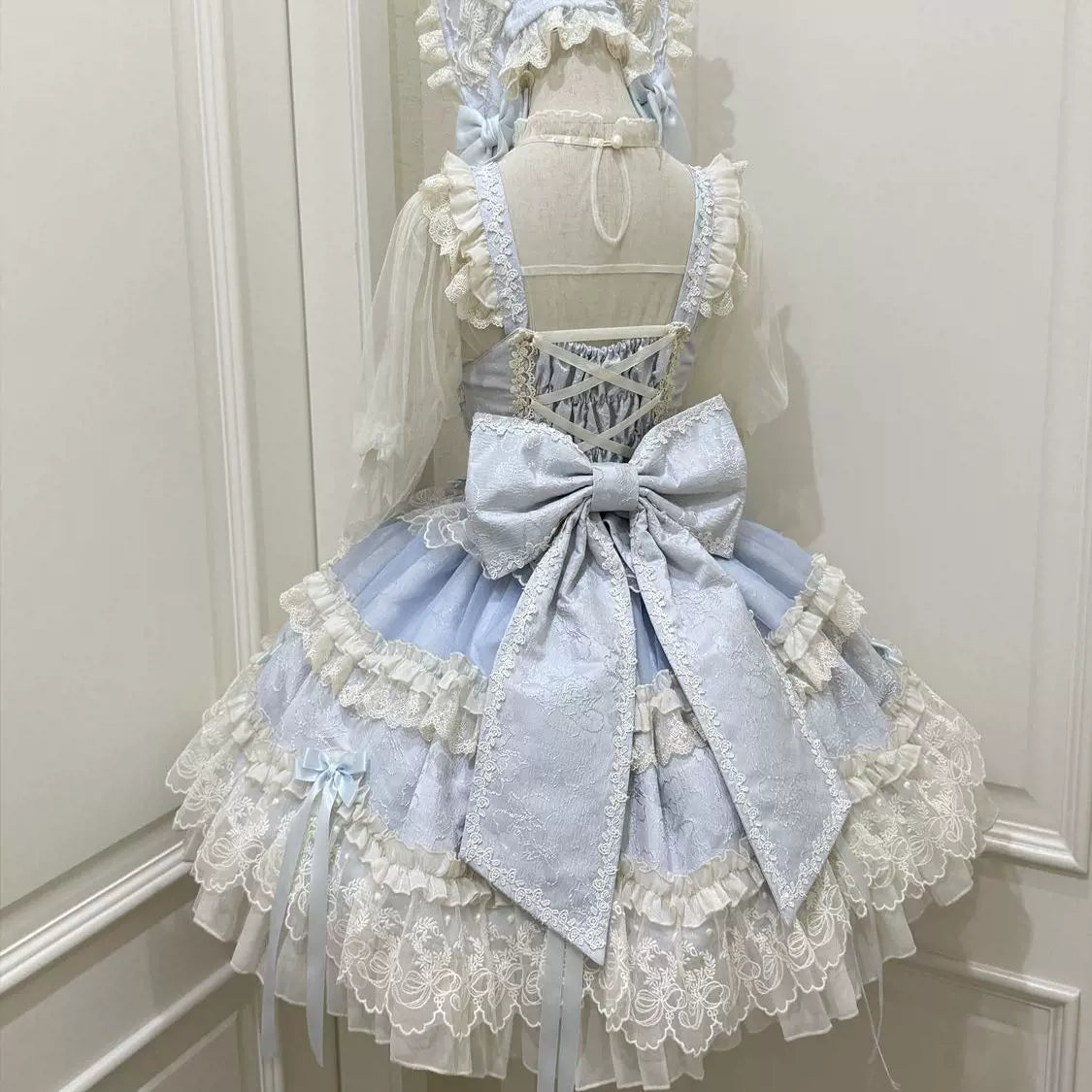 Lady Han Flower Heart Love Ballet JSK dress by Lolita Fetch, featuring a floral heart print fabric and elegant ballet-style design.