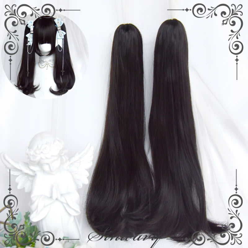 Sinwavy natural black clip-on Lolita ponytail set - view 10