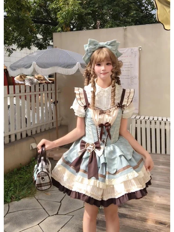 Creamy - Mint Chocolate Princess - JSK Set with a Short-Sleeve Blouse