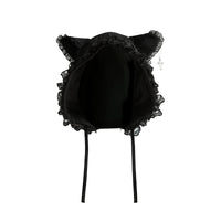 With PUJI - Muppet Settings - Sweet Lolita Outerwear, Detachable Styling - Black Hat (One Size, order S) In Stock / S