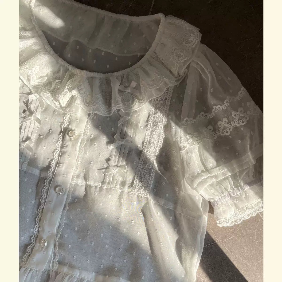Sweetheart Dream Machine - Waltz Chiffon - Cardigan Top with Flutter Sleeves