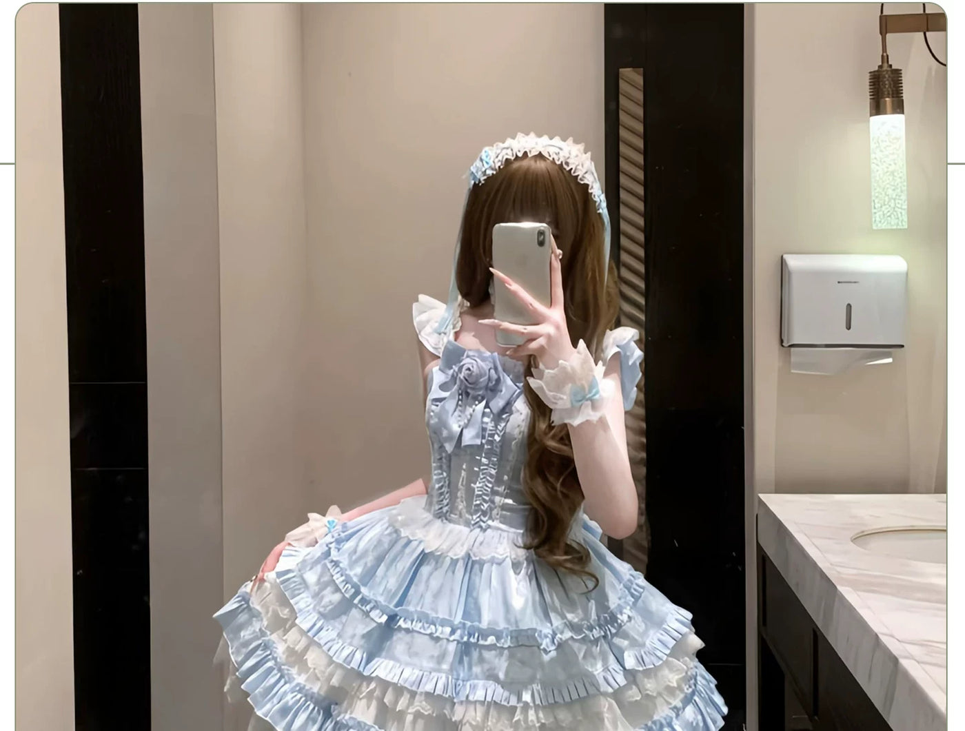 Shengqing - Ice Blue Overture - Summer Sweet Lolita jumper dress