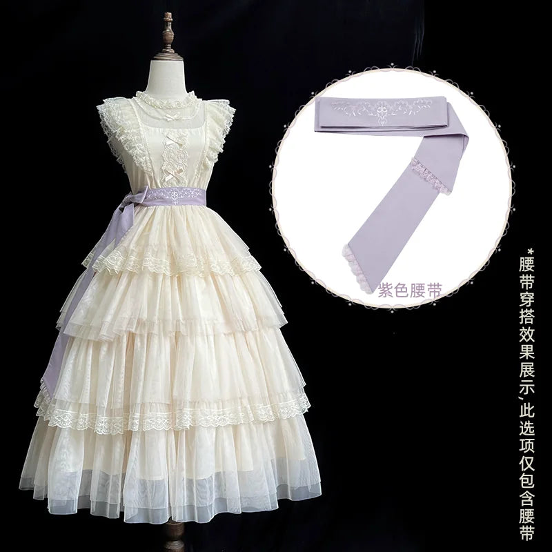 With PUJI - Ivory Tower - Classic Lolita Dress Collection, Full Skirt detail view 23
