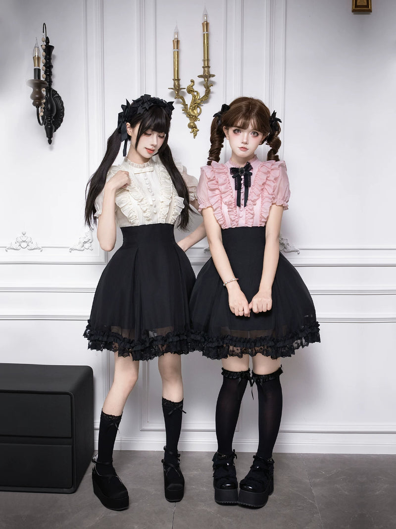 With PUJI - Miss Laura: Snow Kiss - Lolita OP Dress detail view 3