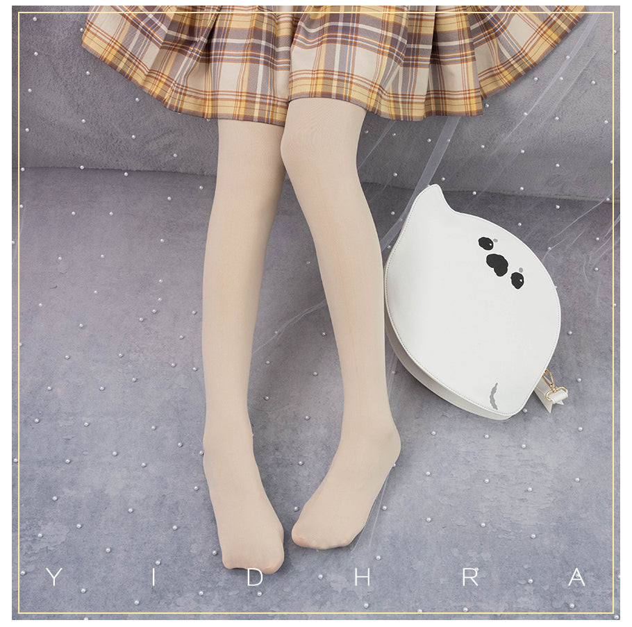 Yidhra - 120D Daily Lolita Velvet Spring - Leggings, Solid Color Socks