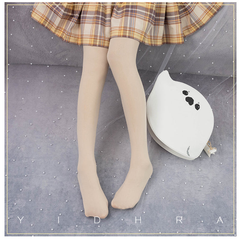 Yidhra - 120D Daily Lolita Velvet Spring - Leggings, Solid Color Socks