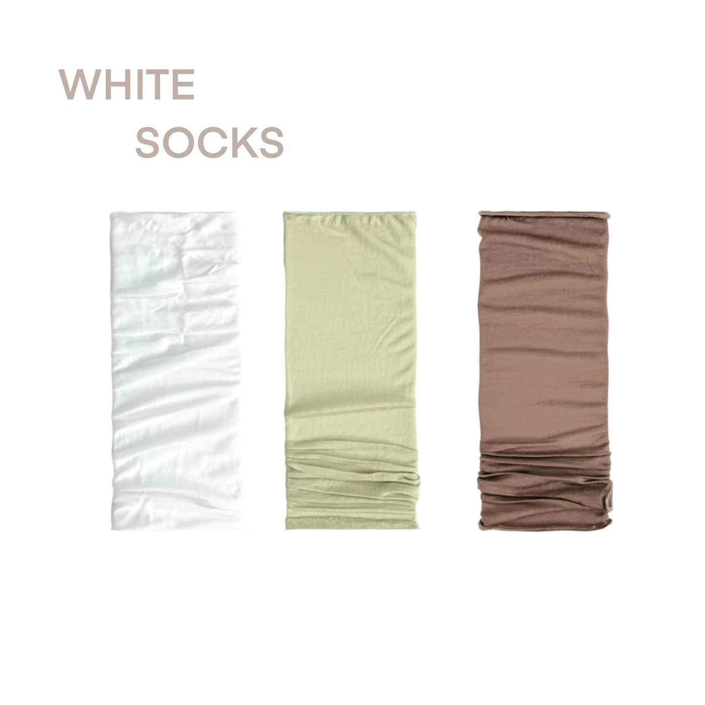White Socks - K-Style Ballet - Mid-Calf Stirrup Slouch Socks with Gathered Folds