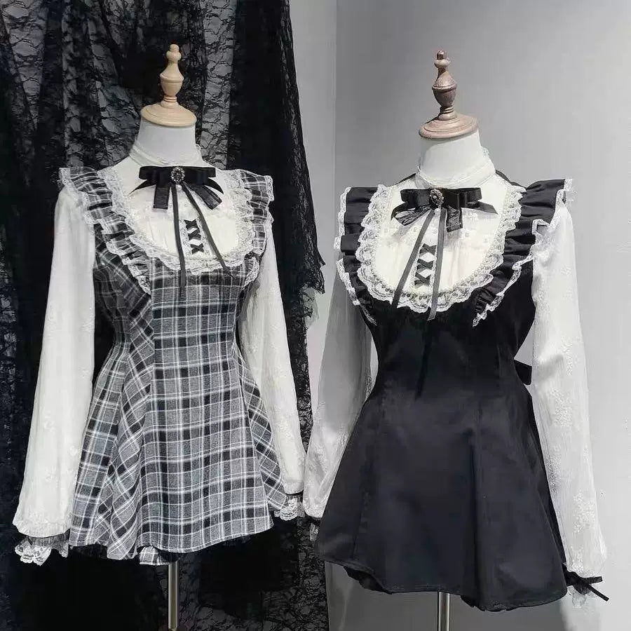 Sweetheart Dream Machine - First Love Contract - Long-sleeve Lolita set with a lace bib collar