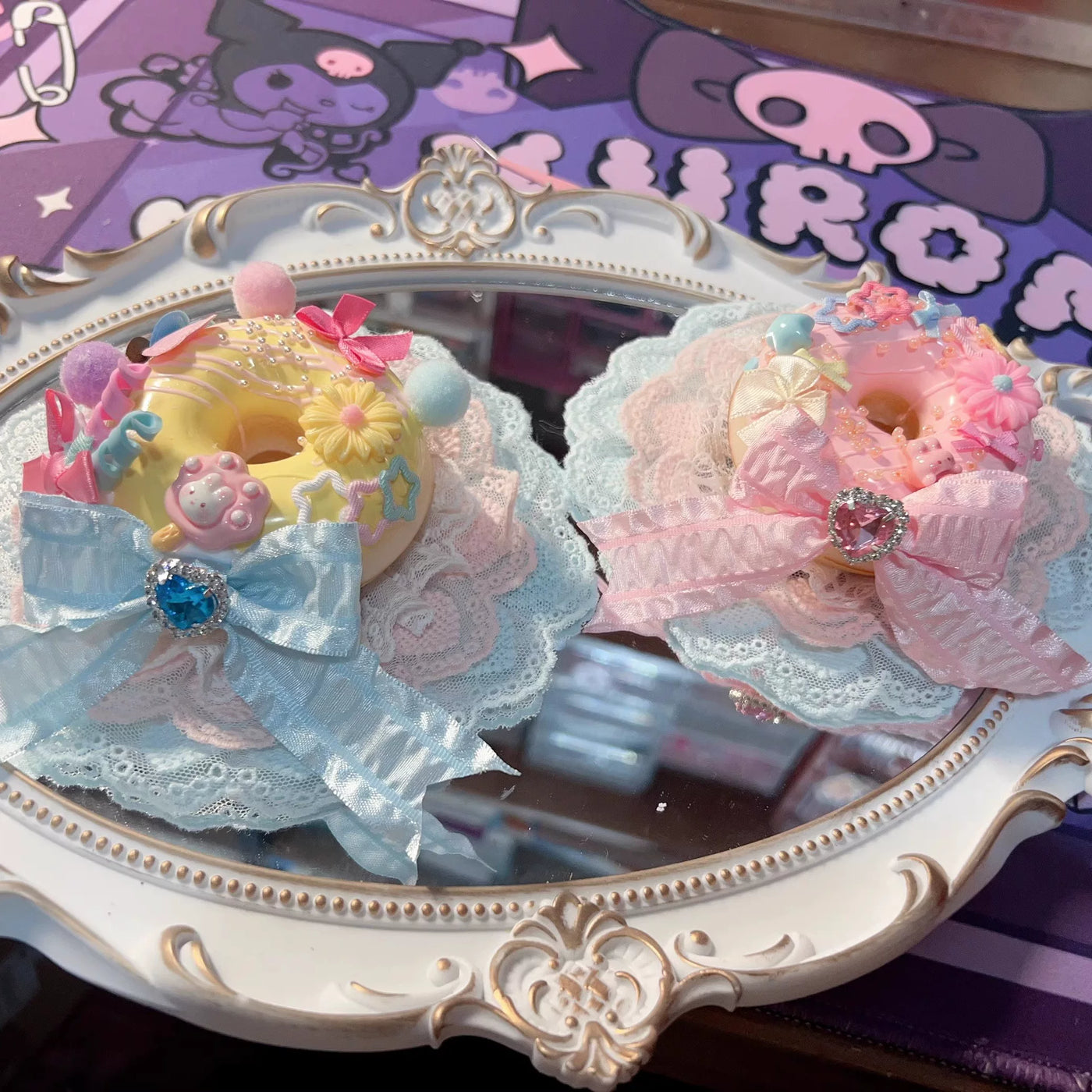 Golden Pikaka - Donut Collection - Small Top Hat with Bow and Dessert Details