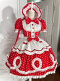 Red OP dress (includes apron) (final payment for group order) / S