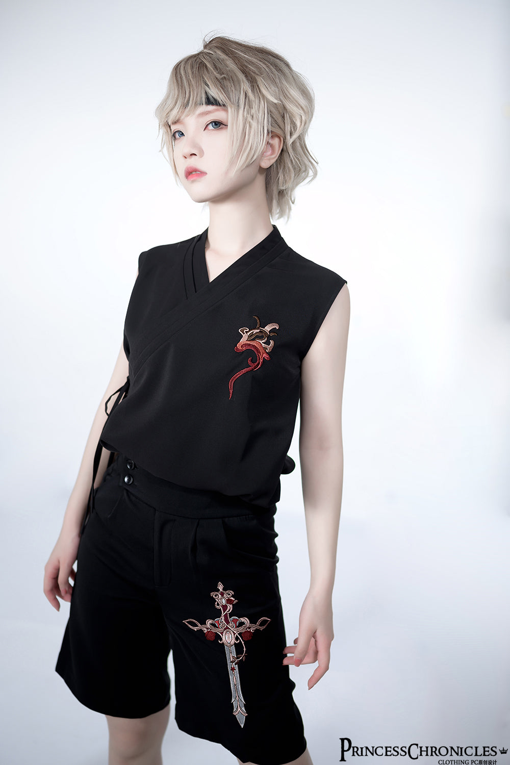 Princess Chronicles - Night Instructions - Ouji Lolita Embroidery Shorts
