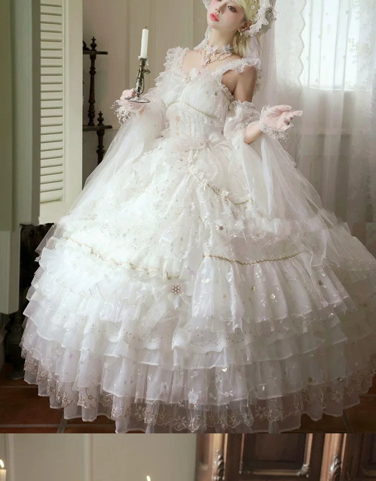 Maoxi Xiaoxiannu Lolita - Dream Waltz - White chiffon JSK dress