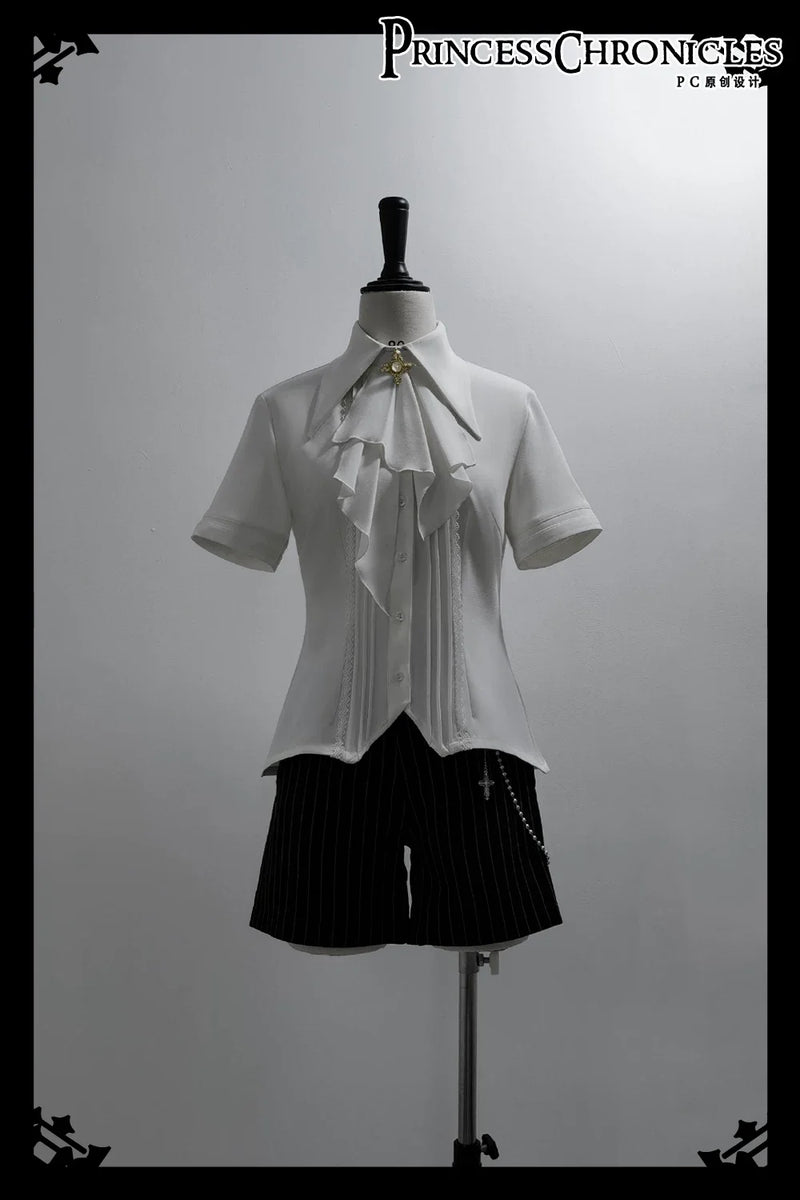 Princess Chronicles - The Dawn of Arrival - Ouji Lolita Fitted Blouse with Detachable Jabot