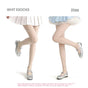 White stockings, white bow + white stockings, pink bow, 2-pair set / One Size