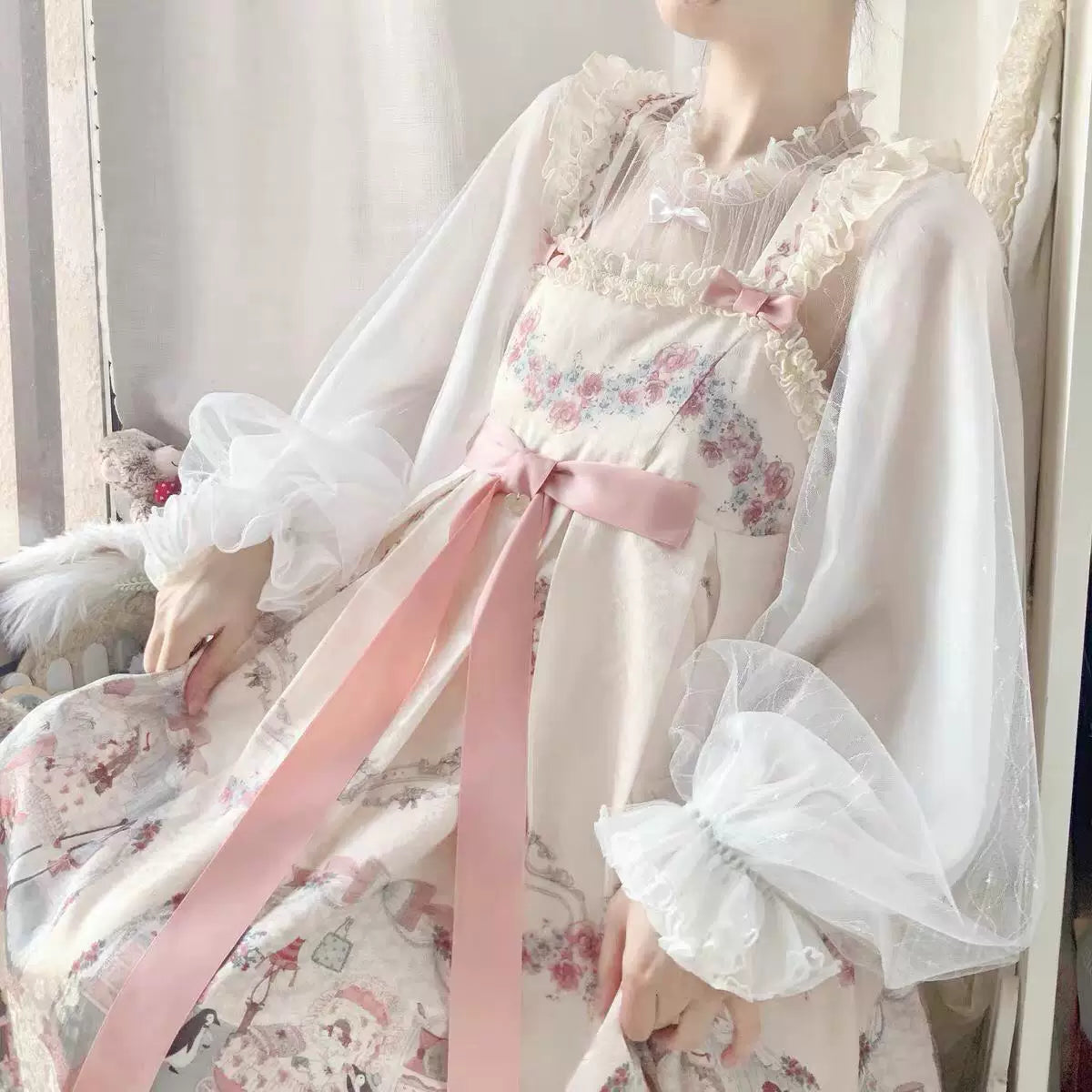 Sweetheart Dream Machine - Siren - Mesh Inner Layer with Lantern Sleeves