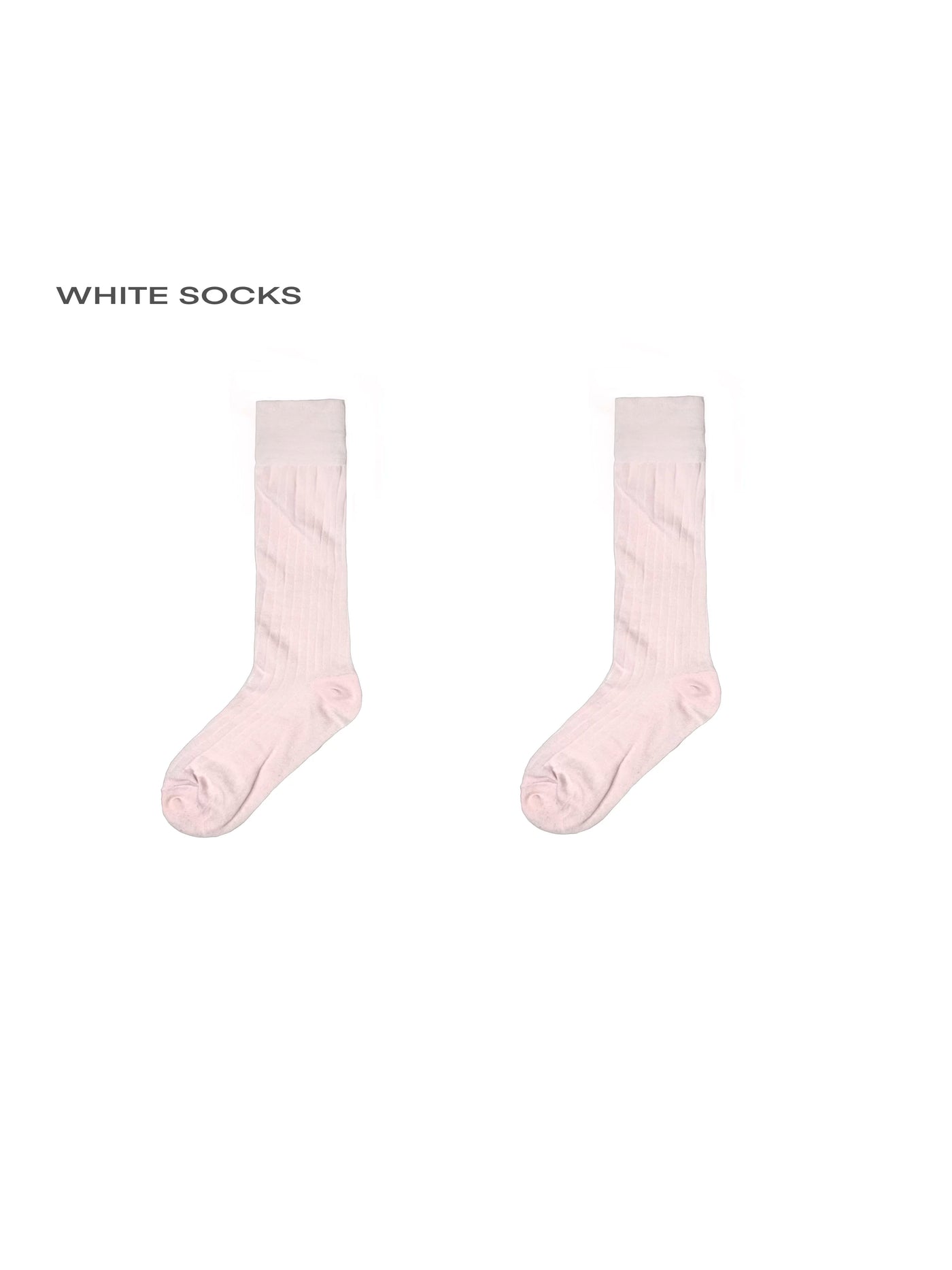 White Socks - Ballet Y2K - Ribbed slouch calf socks with a wide fold-over cuff