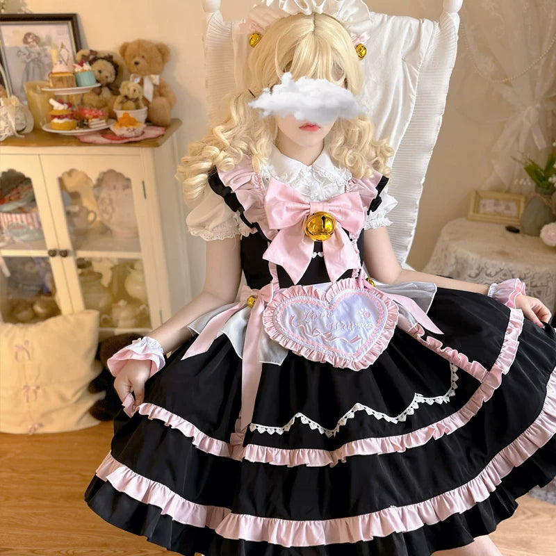Lady Han Sweet Chef Maid JSK dress by Lolita Fetch, featuring a pastel-colored maid-themed design and ruffled details.