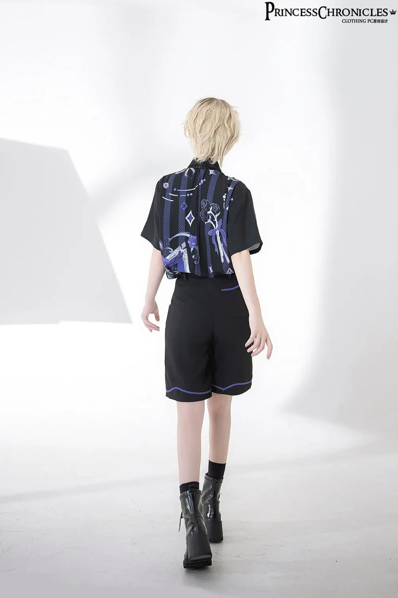 Princess Chronicles - Summer Ouji Lolita Print Loose - Shirt Outfit Innerwear