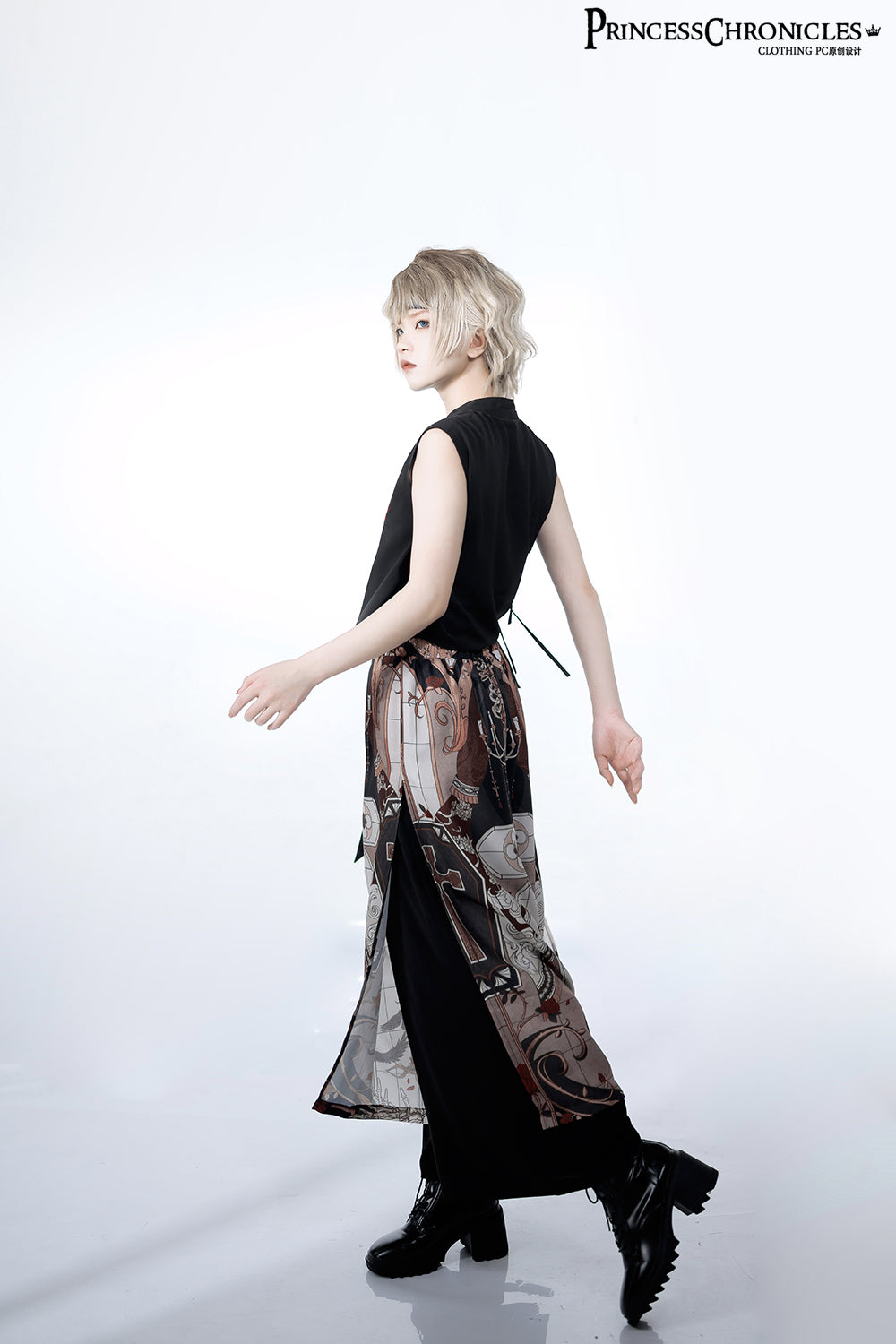 Princess Chronicles - Night Instructions - Chinese Style Printed Loose Trousers