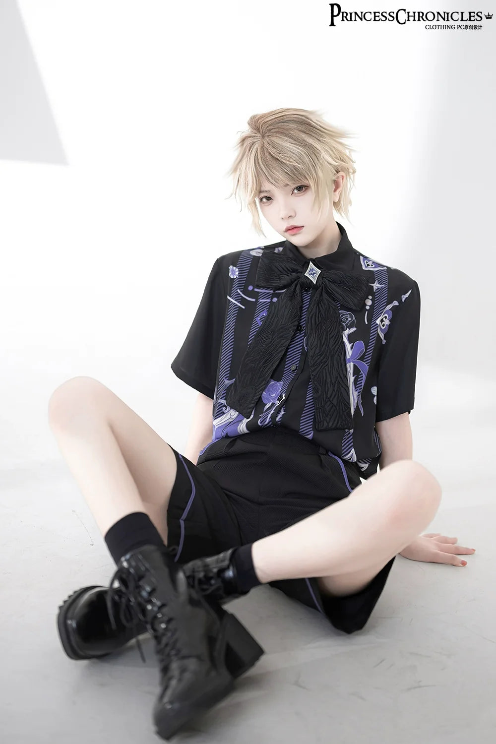 Princess Chronicles - Summer Ouji Lolita Print Loose - Shirt Outfit Innerwear