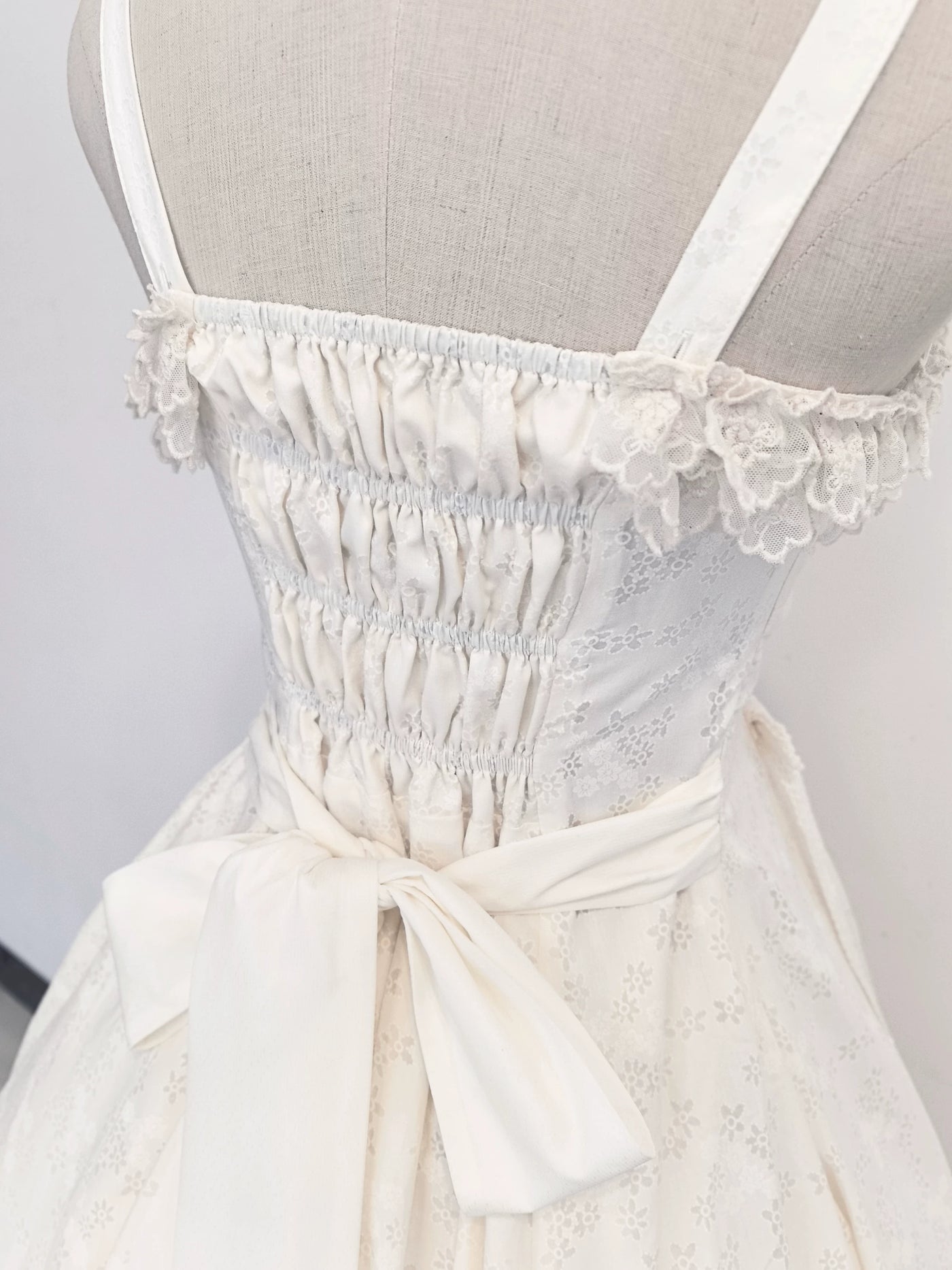 Pumpkin Planet - A Bunch of Spring Appointments - White JSK with Floral Burnout Embroidery