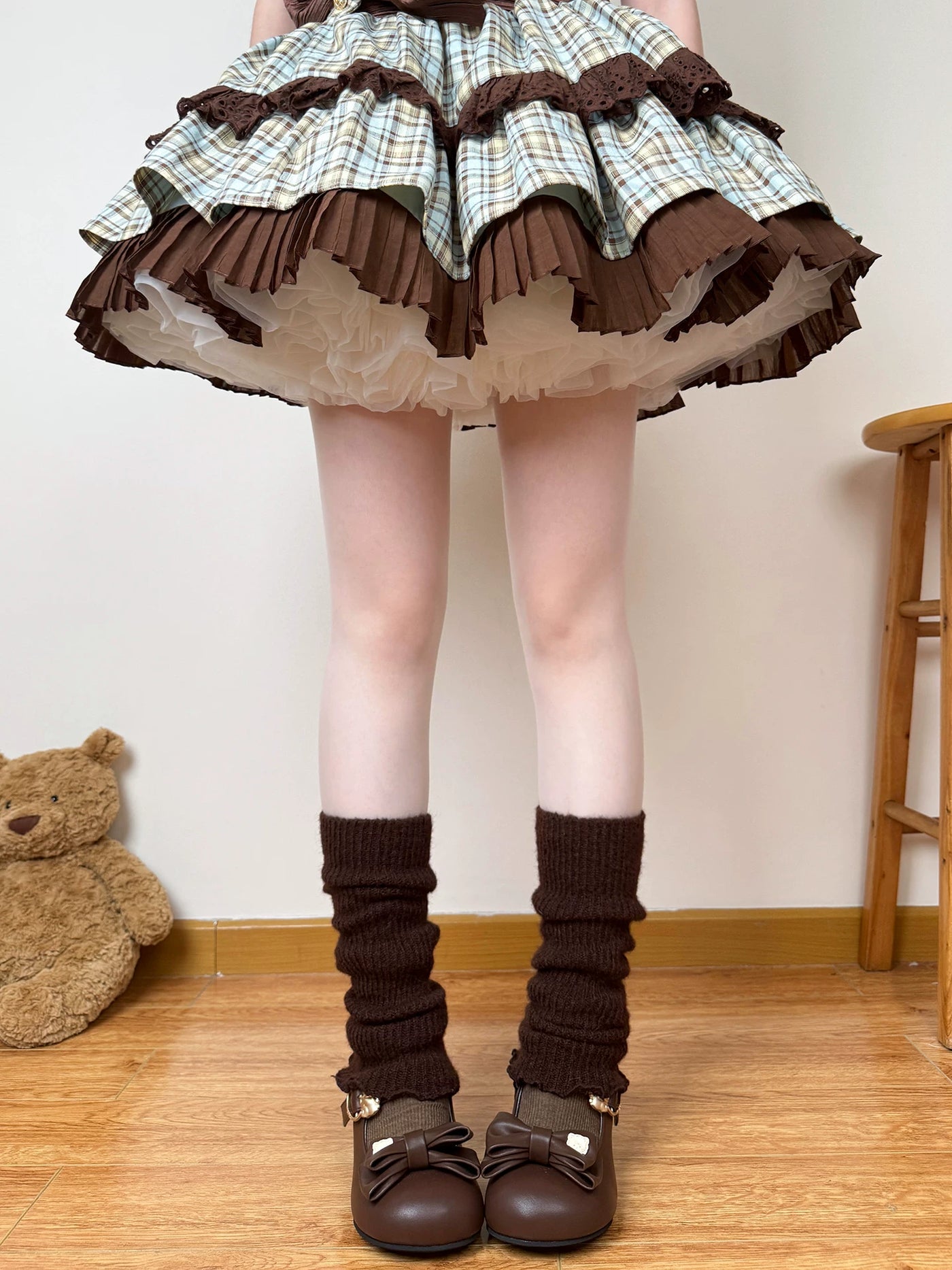 Chubby Bear Tales - Antique Knit - Scrunched leg warmers with a thick knitted texture