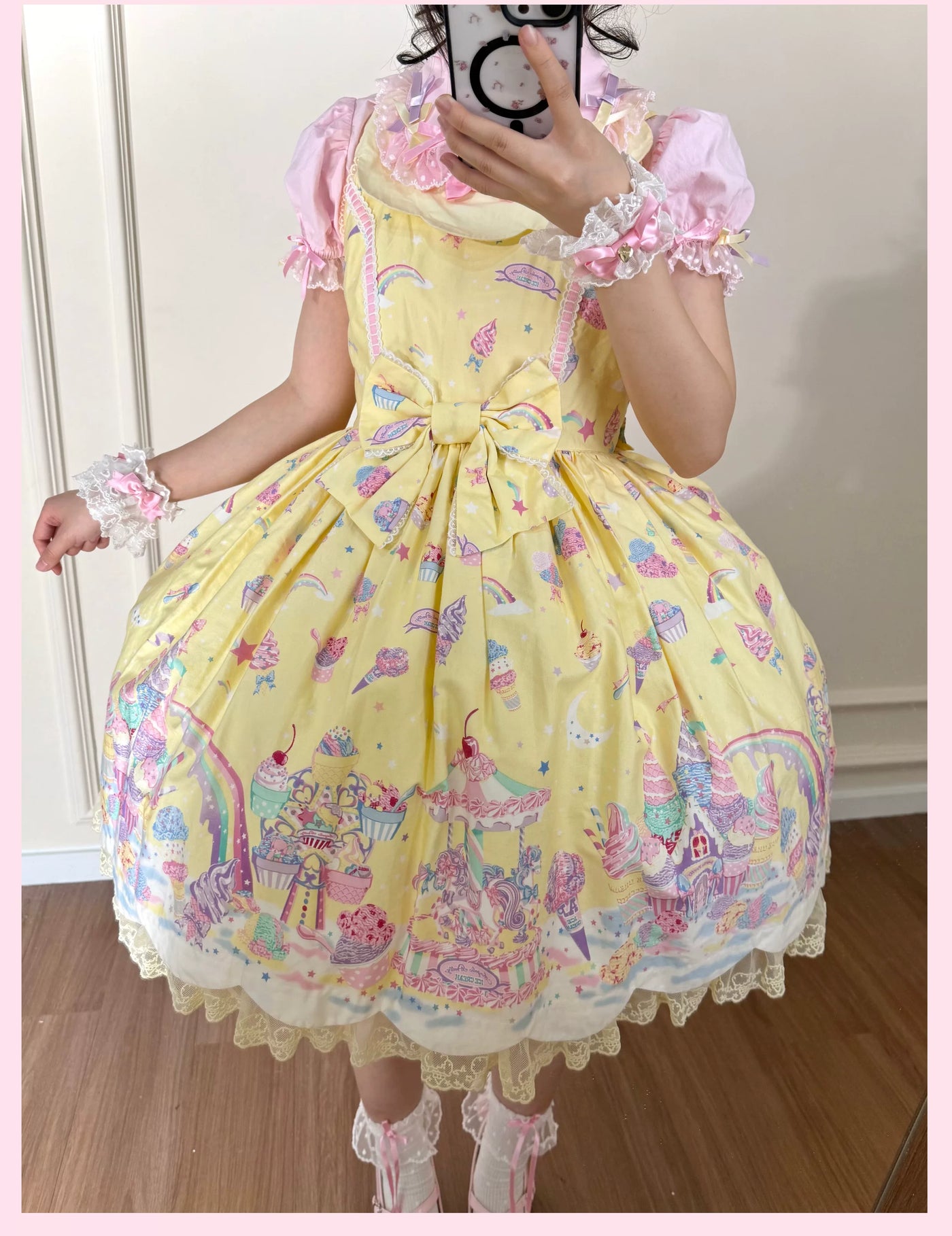 Tata Long Ear - Bath Ball Tata - Bell-Shaped Petticoat with Layered Ruffles