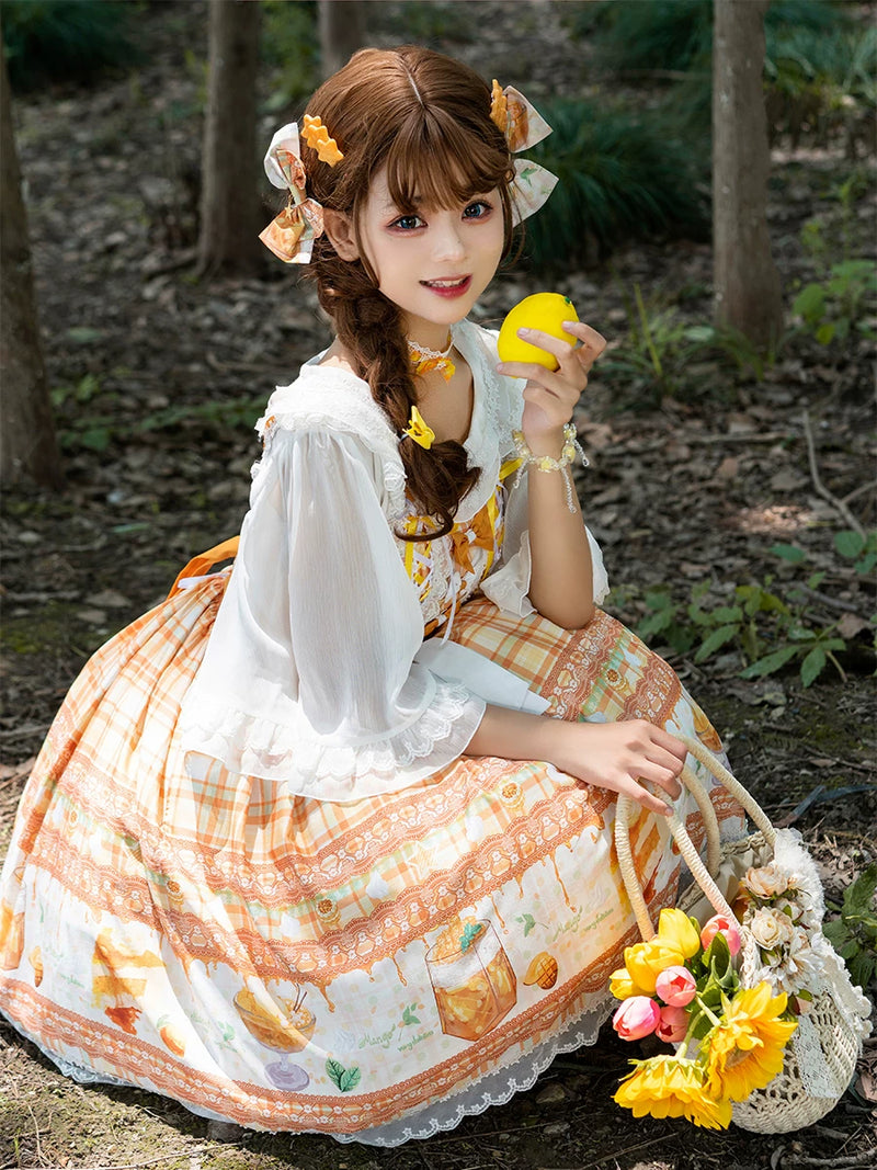 Lolita - Mango Macchiato - Ginger Yellow Sweet Lolita JSK