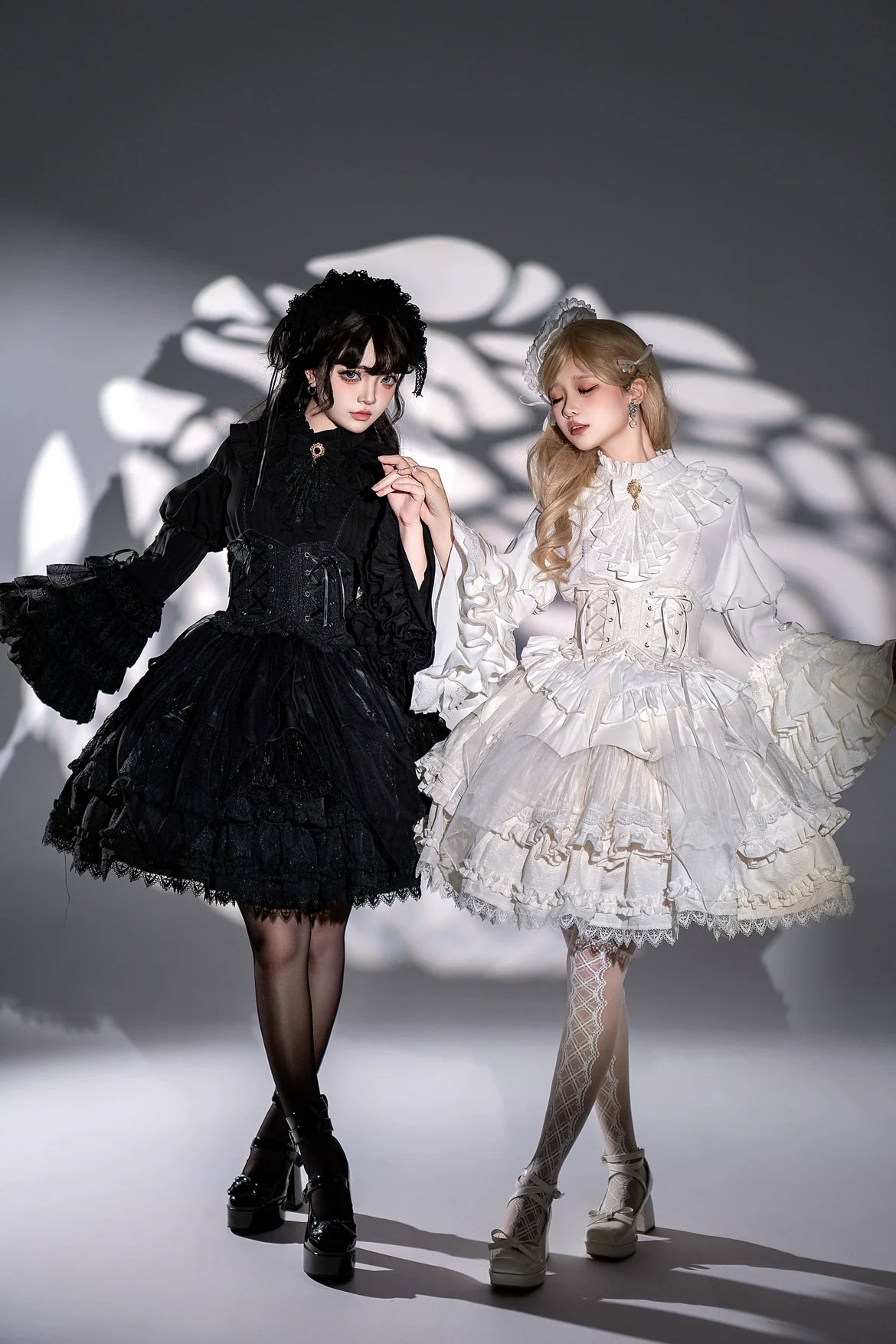 DMFS Lolita - Good and Evil Angel - Gothic Lolita SK Set, Retro Princess Sleeve Blouse