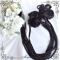 Sinwavy - Bubblegum - Chinese-style bob wig with clip-on twin ponytails - Natural Black - Flower Bun Only