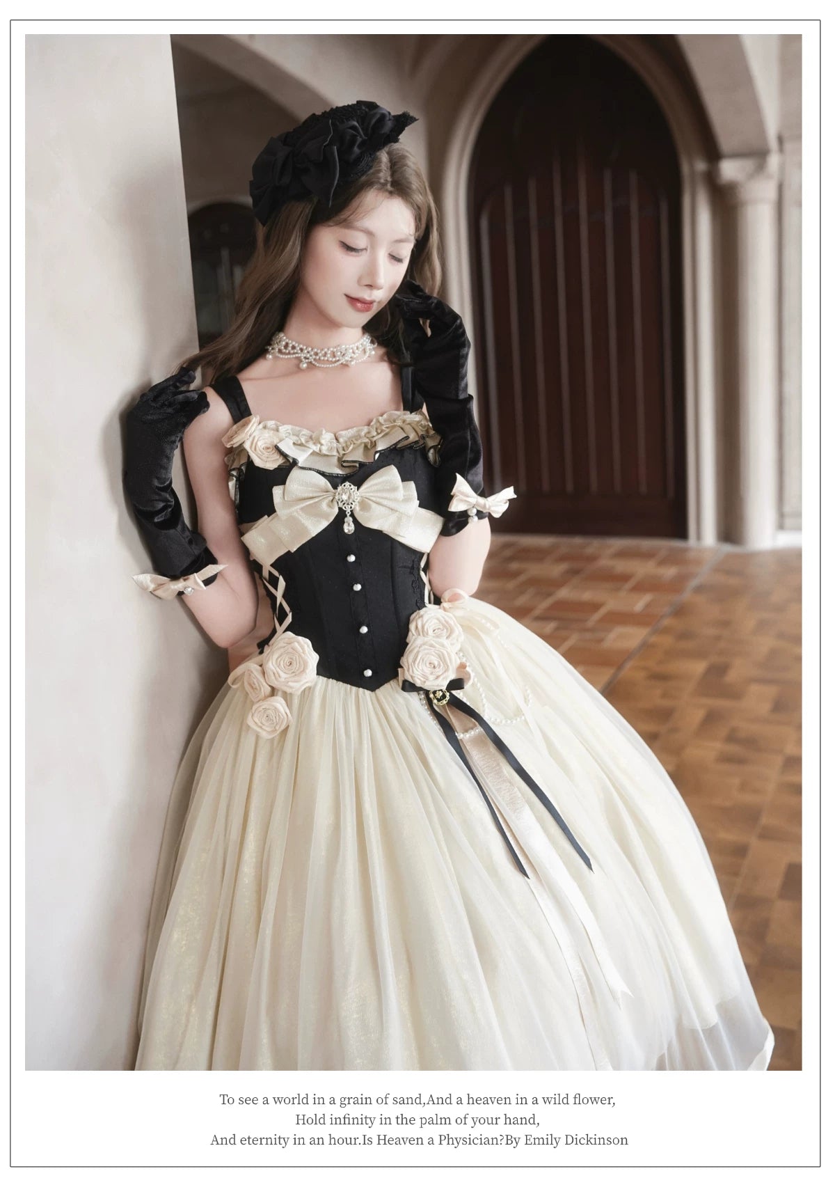 Thousand Wood - Paris Souvenir - French Classical JSK with Rose Appliques and a Train
