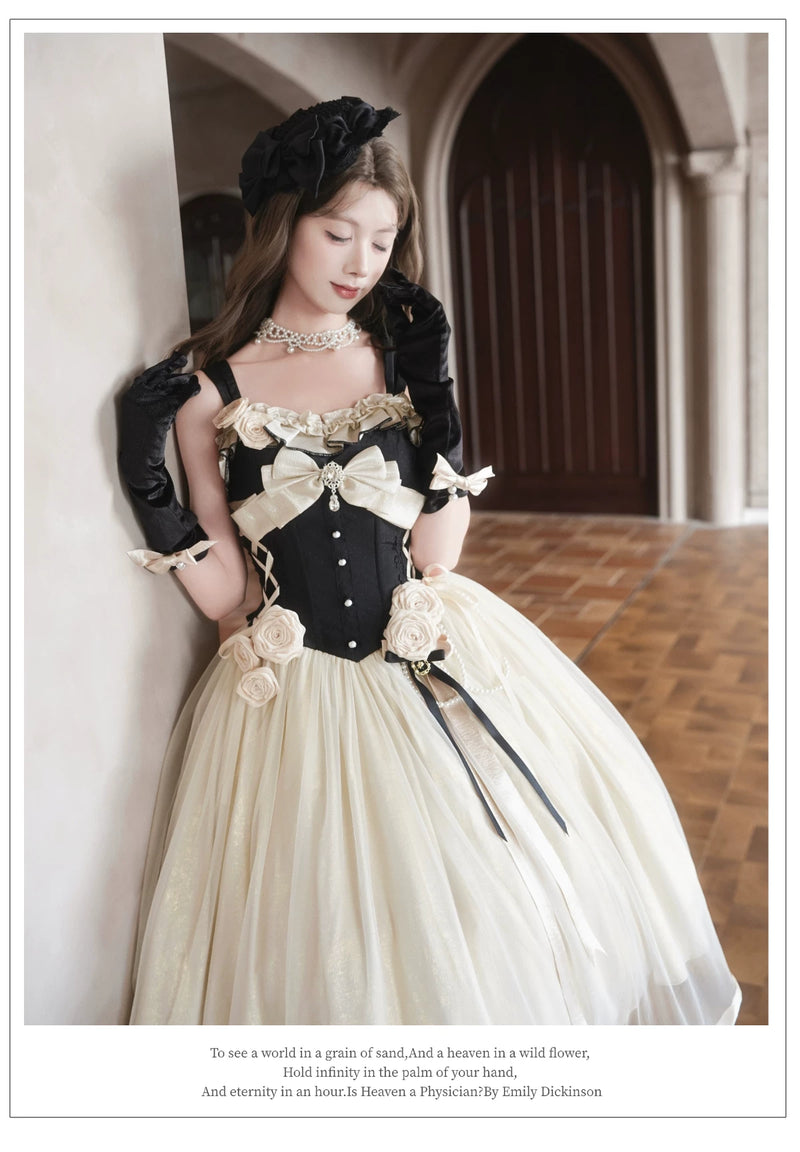 Thousand Wood - Paris Souvenir - French Classical JSK with Rose Appliques and a Train