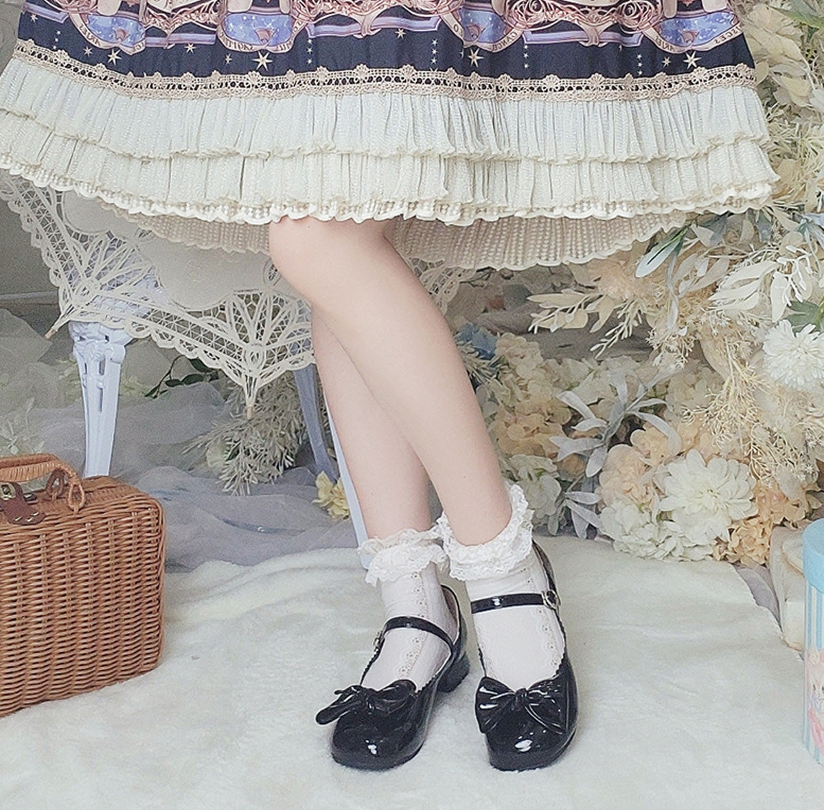 Sosic - Kawaii Lolita Bow Falt Shoes - Shoes