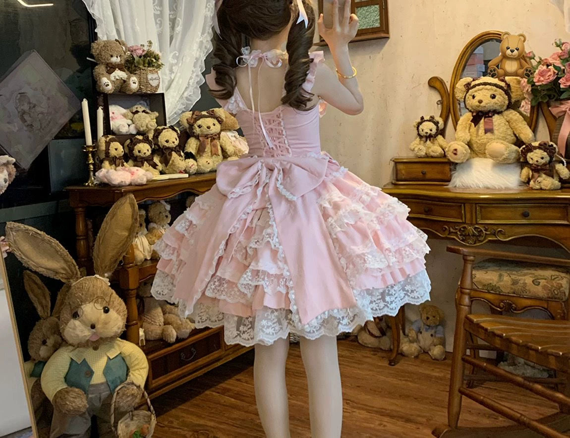 YoYo - Sea Salt Guava - Sweet Lolita summer jumper skirt with corset