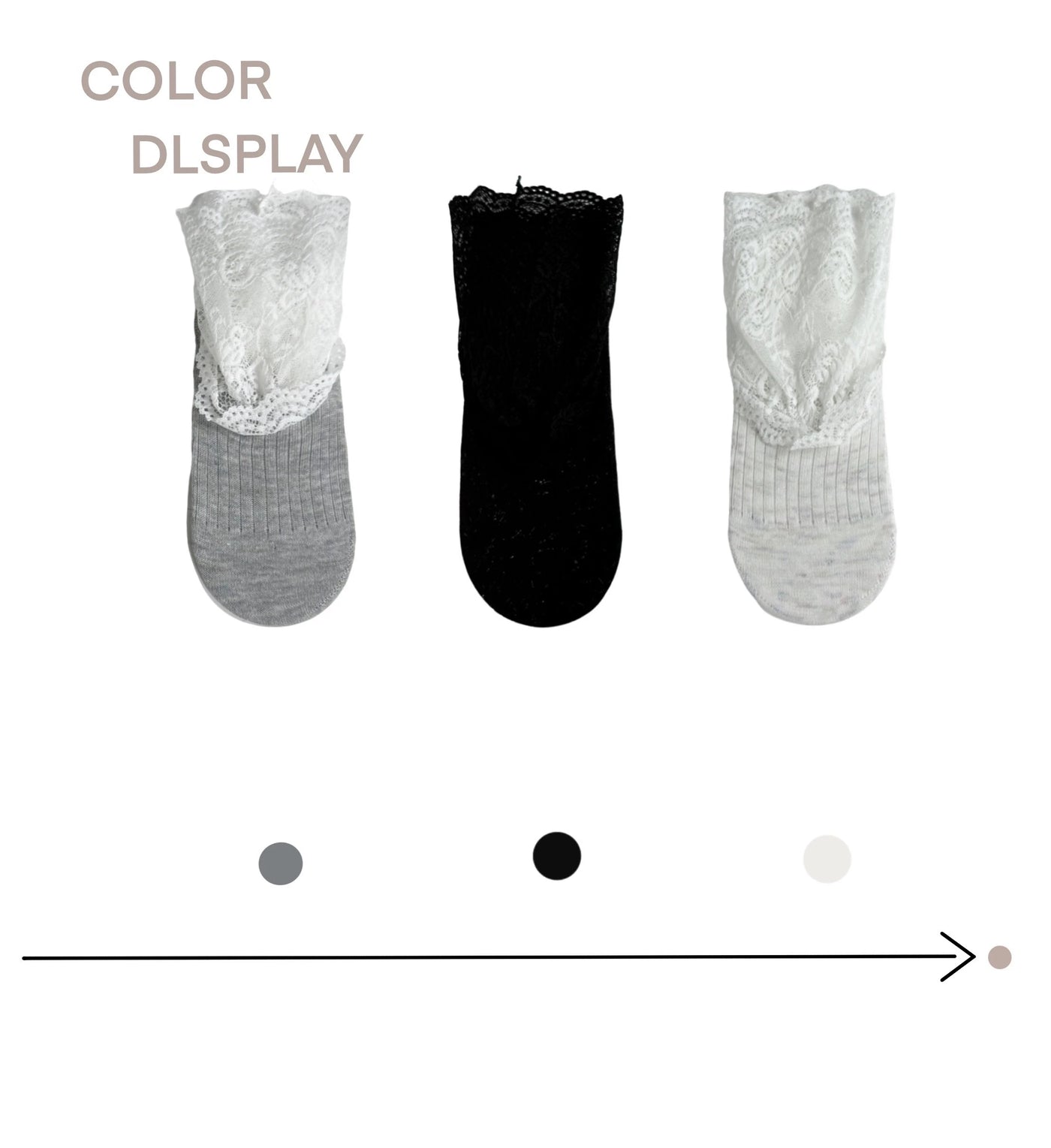 White Socks - Ballet Lace - Mid-Calf Socks with Scalloped Lace Trim
