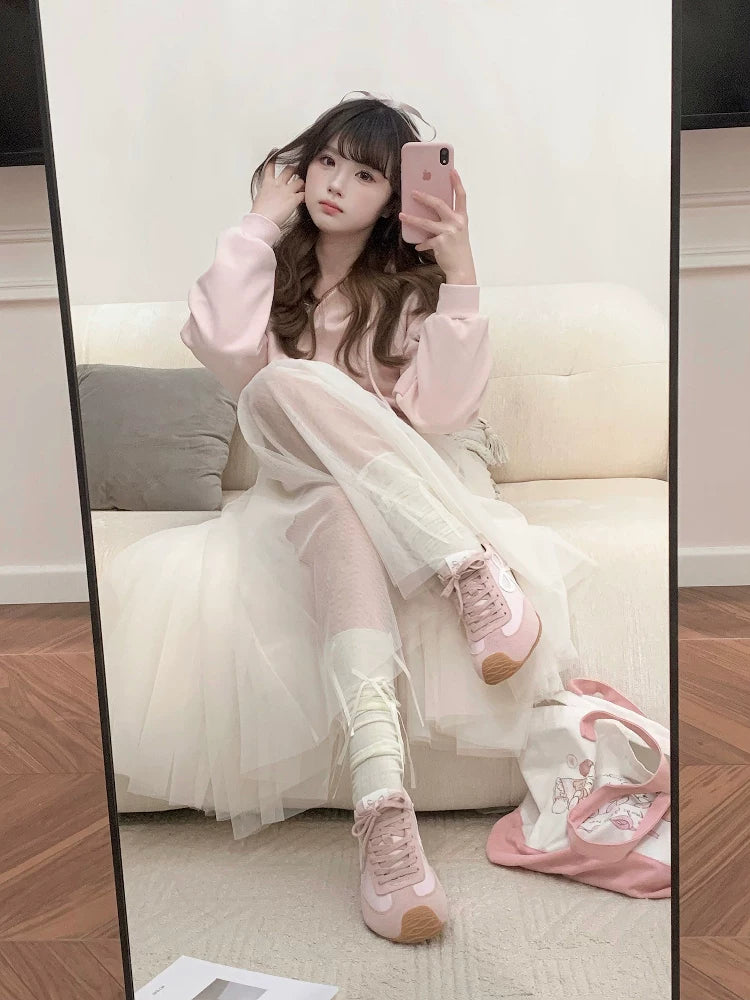 Sheep Puff Daily Lo-Run Lolita Sneakers featuring soft sheep puff design and casual shoes for stylish comfort.