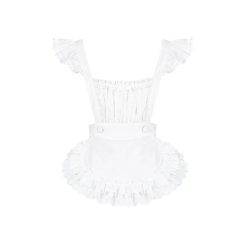 With PUJI - Seven-Day Bell - Blue Classic Lolita Striped OP Dress, Sailor Collar detail view 11