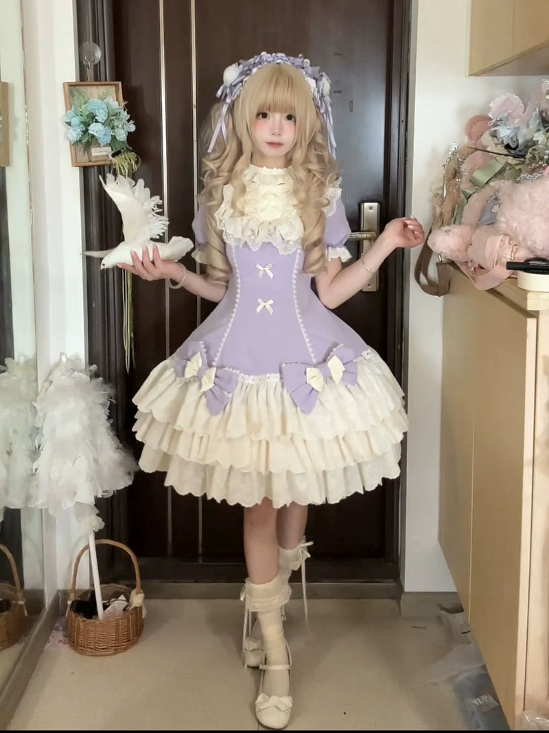 Sweetheart Cream - Cream Tart - Sweet lolita tiered cake dress