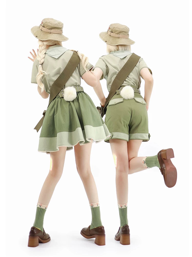 Baozi Pig - Bunny Spring Outing - Bunny Clothing Set with Skirt or Pants Options and Detachable Pom-Poms