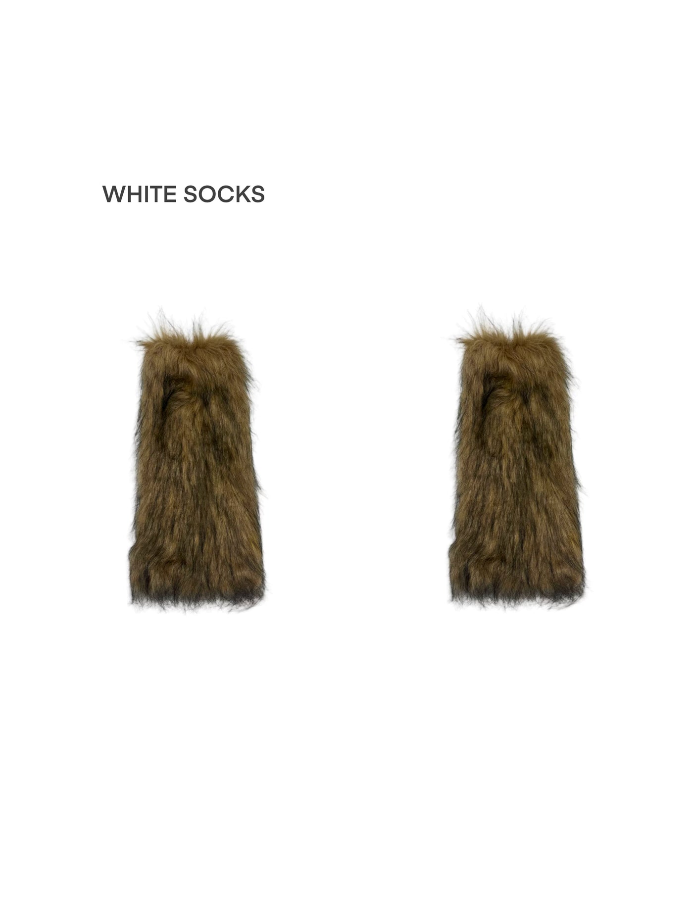 White Socks - Faux Fur Layers - Leg Warmers with High and Short Tube Options