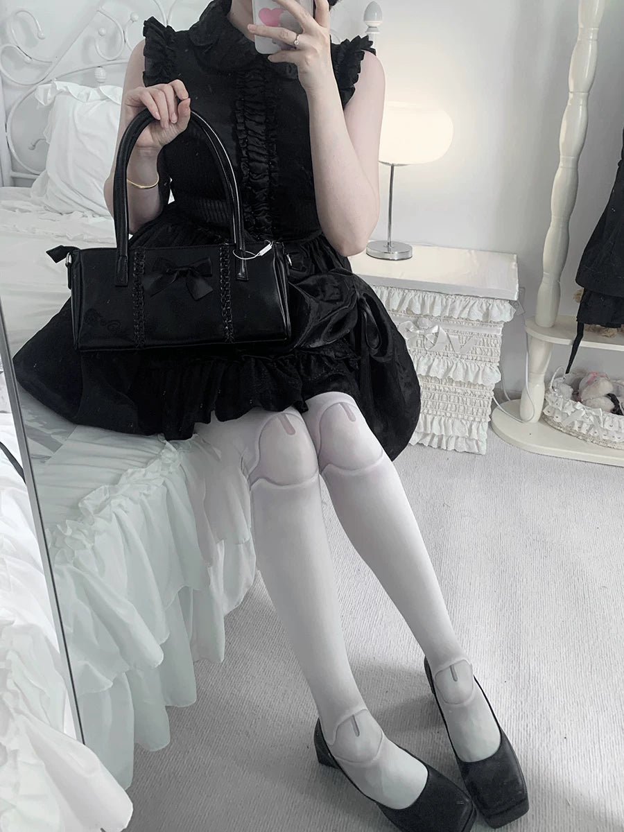 roji roji - Joint Doll - Printed Tights in Skin-Tone and Velvet Options