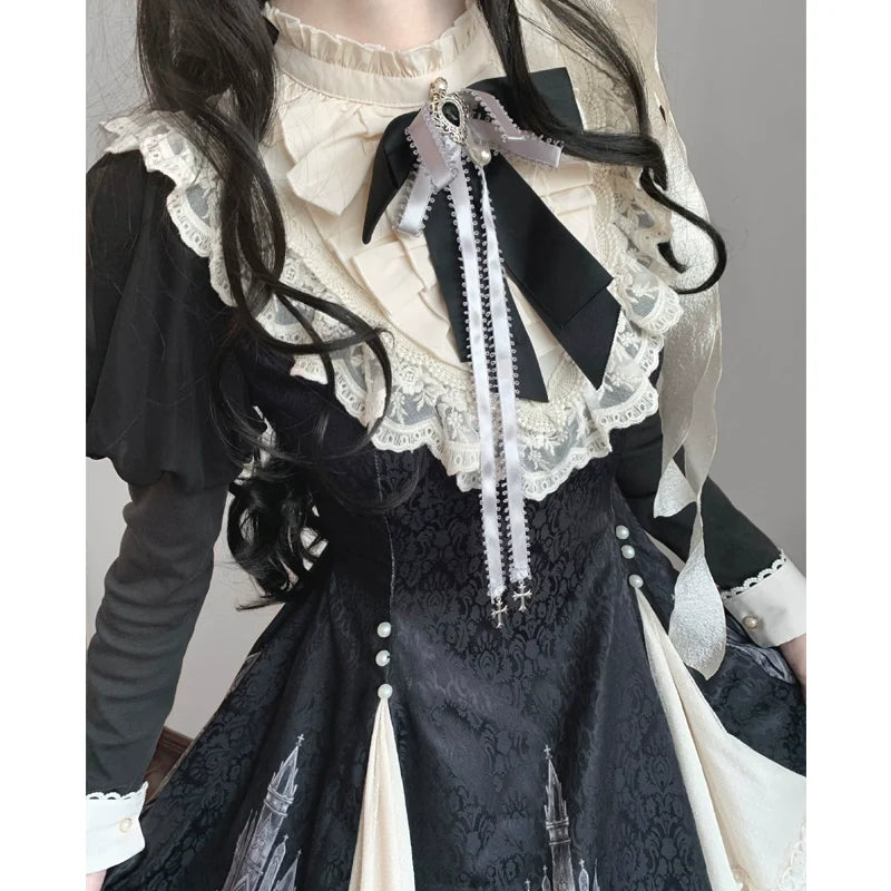 Letters from Unknown Star - Church Bell - Elegant Lolita OP Dress Long Sleeve Spring Autumn