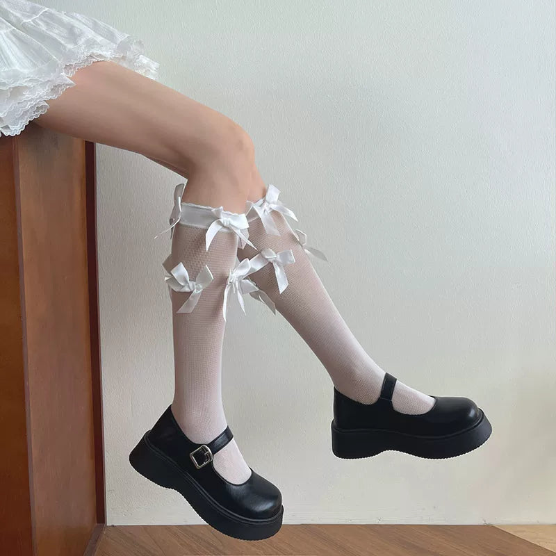 Sock Noble - Sixteen-Bow Series - Scrunch Socks with Sixteen Bow Details