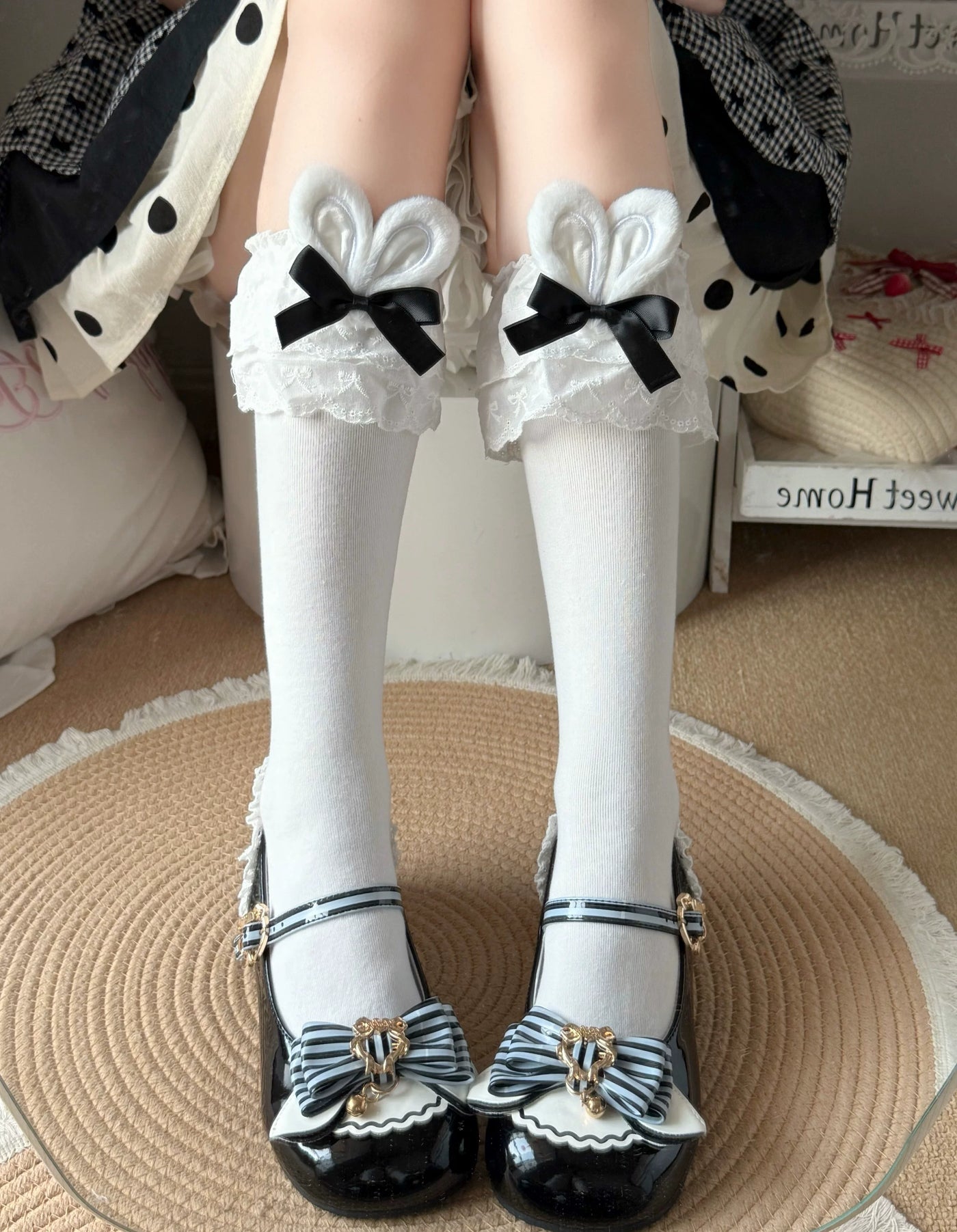 Fantasy Doll - Bunny-Ear Lace - Socks with Bunny-Ear Cuffs